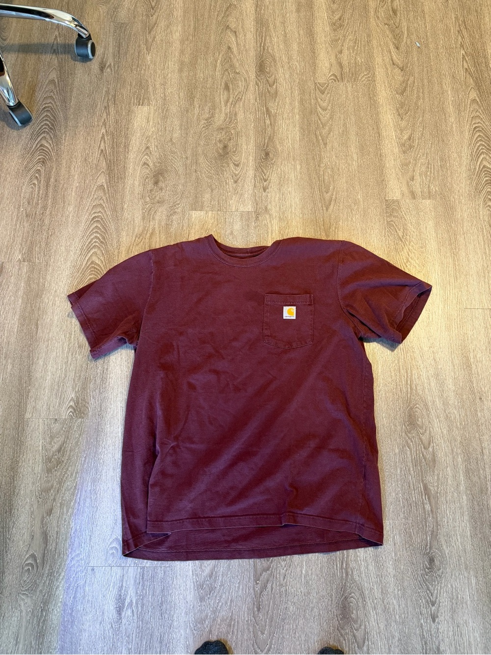 Carhartt 1889 Graphic Print Pocket T-shirt Men's Burgundy Relaxed Fit Size XL